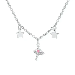 LUCA BARRA - COLLANA BAMBINA IN ACCIAIO CON BALLERINA