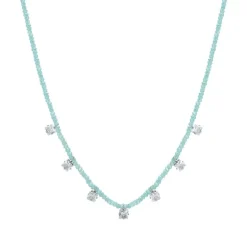 Luca Barra - Collana cristalli turchesi e zirconi bianchi