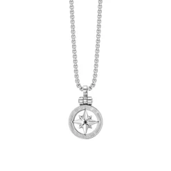 Luca Barra - COLLANA UOMO IN ACCIAIO CON ROSA DEI VENTI