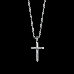 Luca Barra - COLLANA UOMO IN ACCIAIO CON CROCIFISSO