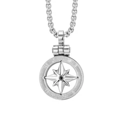 Luca Barra - COLLANA UOMO IN ACCIAIO CON ROSA DEI VENTI