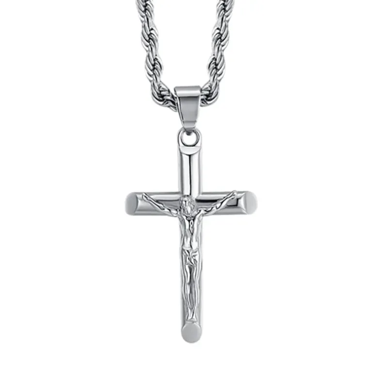 Luca Barra - COLLANA UOMO IN ACCIAIO CON CROCIFISSO