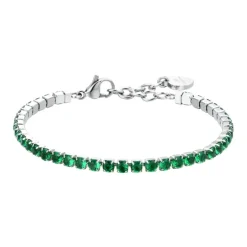 Luca Barra -BRACCIALE TENNIS DONNA CRISTALLI VERDI