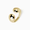 Mabina - Anello chunky aperto in argento placcato oro Buonumore