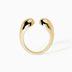 Mabina - Anello chunky aperto in argento placcato oro Buonumore