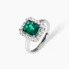 Mabina - Anello con smeraldo sintetico e zirconi Desiderio Infinito