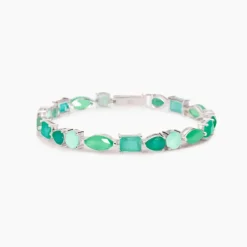 Mabina - Bracciale con fusion stone glass verde SANTORINI