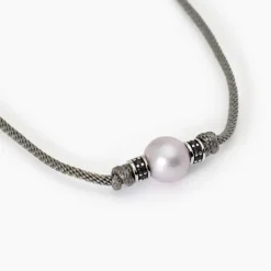 MABINA - Collana in argento con cristalli verdi TROPICAL