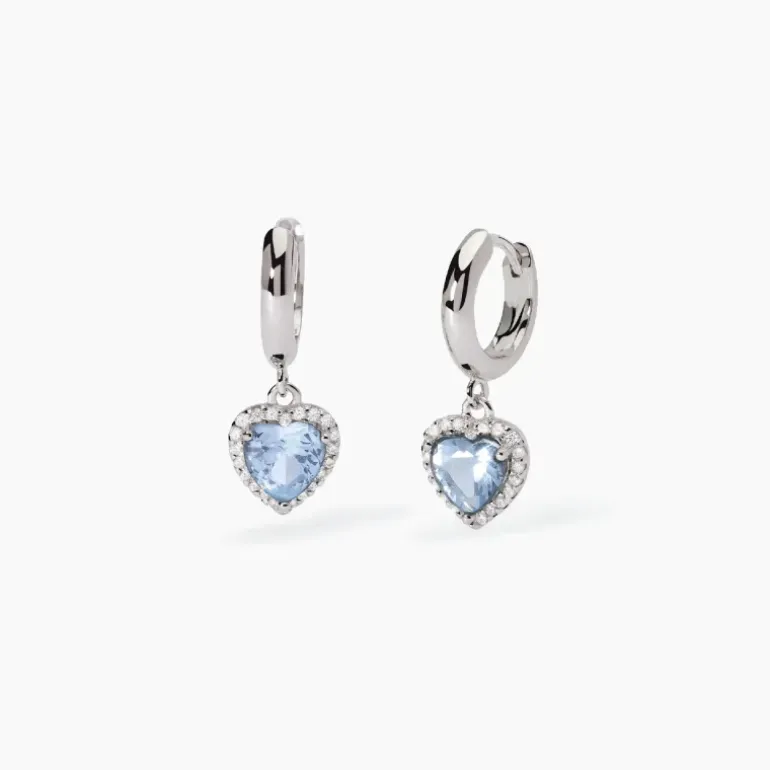 Mabina - Orecchini in argento con acquamarina sintetica LOVE AFFAIR