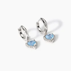 Mabina - Orecchini in argento con acquamarina sintetica LOVE AFFAIR