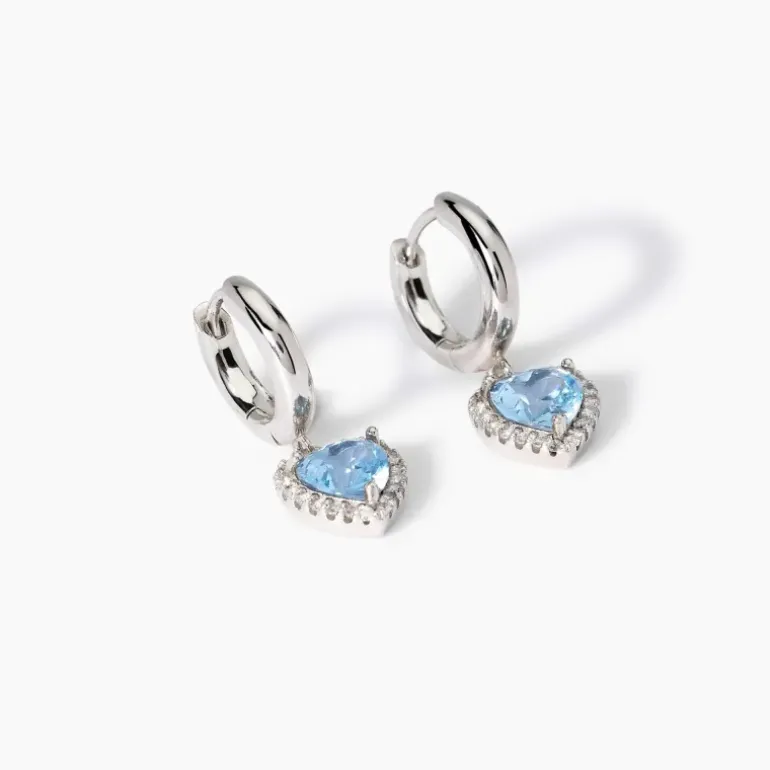 Mabina - Orecchini in argento con acquamarina sintetica LOVE AFFAIR