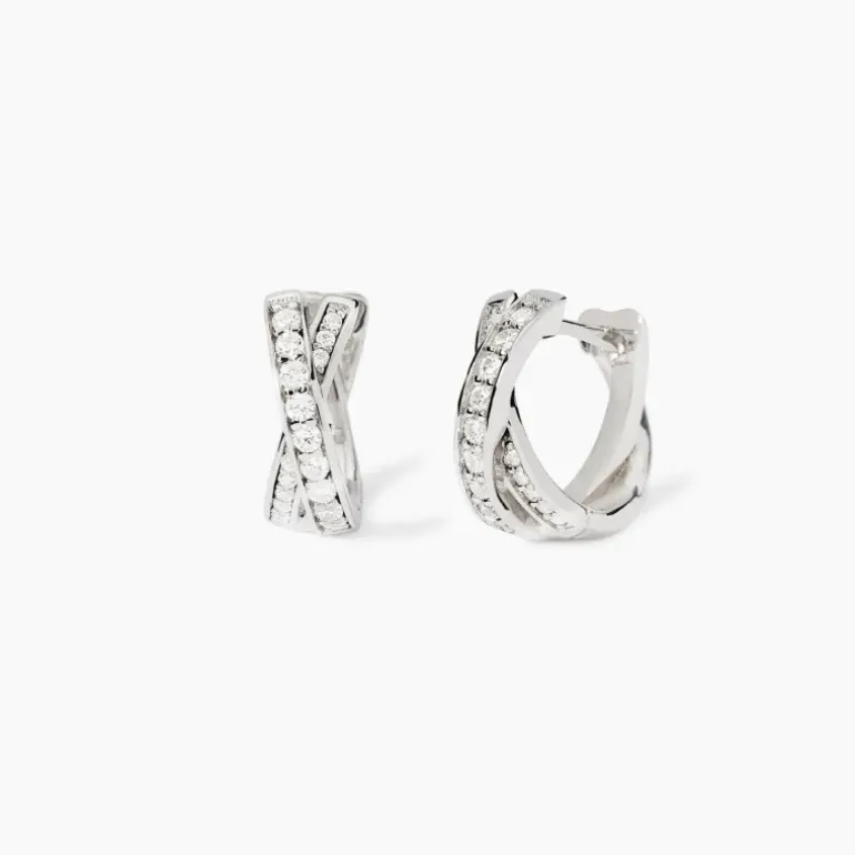 Mabina - Orecchini intrecciati con zirconi ENIGMA