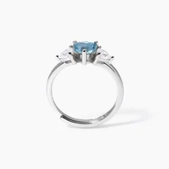 Mabina - Anello con acquamarina sintetica taglio cuore LOVELY