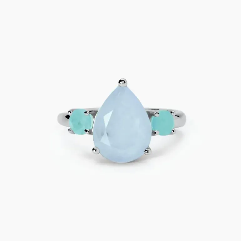 Mabina - Anello con fusion stone azzurro SANTORINI