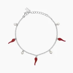 Mabina - Bracciale in argento con ciondoli cornetto OVER THE LUCK