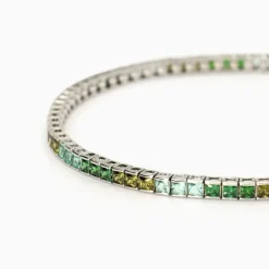 Mabina - Bracciale tennis con zirconi multicolor verdi TENNIS CLUB