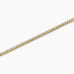 MABINA - Cavigliera in argento placcato oro con zirconi bianchi MINI TENNIS