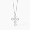 Mabina - Collana Girocollo in argento con ciondolo croce MILANESIENNE