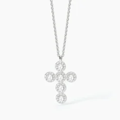 Mabina - Collana Girocollo in argento con ciondolo croce MILANESIENNE
