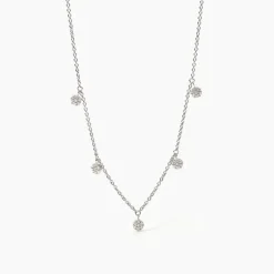 Mabina - Girocollo con ciondoli a fiore in zirconi bianchi FIOR FIORE