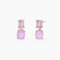 MABINA - Orecchini con fusion stone rosa SANTORINI