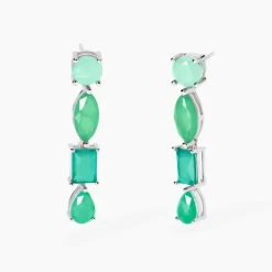 Mabina - Orecchini con fusion stone glass verde SANTORINI