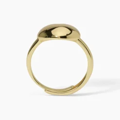 Mabina - Anello chevalier con cuore in argento dorato