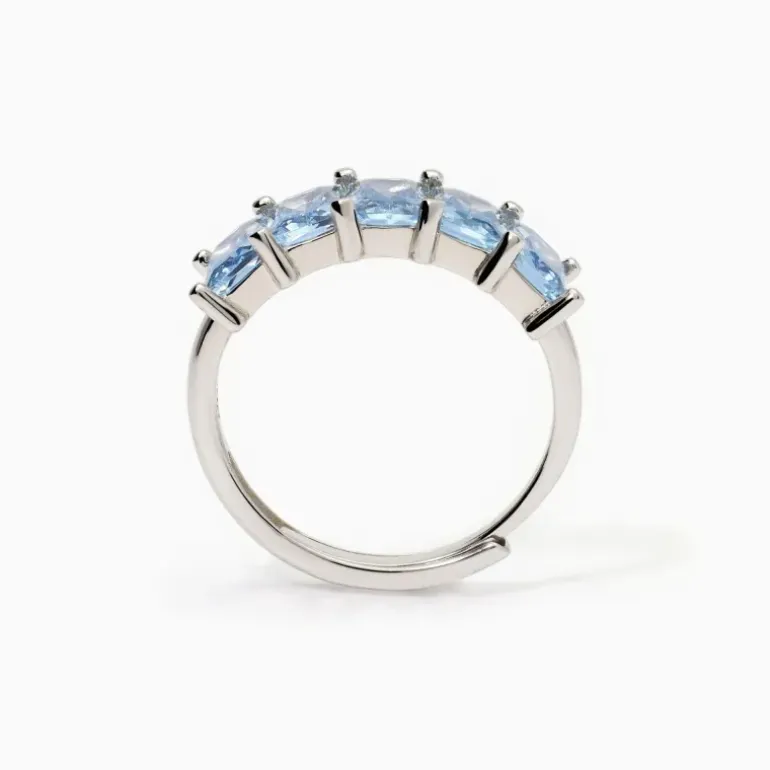 Mabina - Anello donna in argento con acquemarine sintetiche
