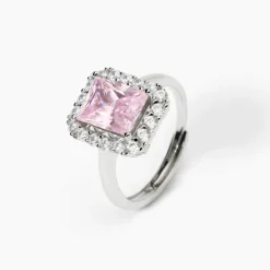 Mabina - Anello in argento con zircone rosa