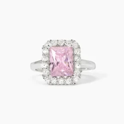 Mabina - Anello in argento con zircone rosa