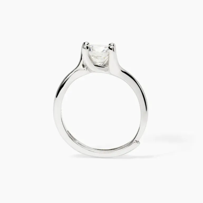 Mabina - Anello solitario in argento abbraccio con zircone SOLITAIRE