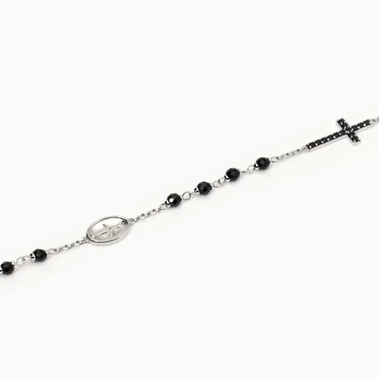 Mabina - Bracciale uomo in argento con croce e Madonnina