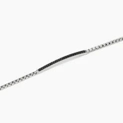 Mabina - Bracciale uomo in argento con piastra e zirconi