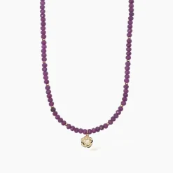 Mabina - Collana con rubini e ciondolo LA VIE EN ROSE