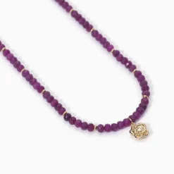 Mabina - Collana con rubini e ciondolo LA VIE EN ROSE
