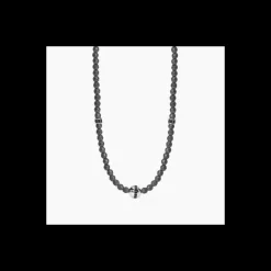 Mabina - Collana in argento con agata nera e giada verde BOHÉMIEN