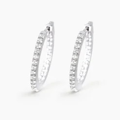 Mabina - Orecchini a cerchio in argento con zirconi.