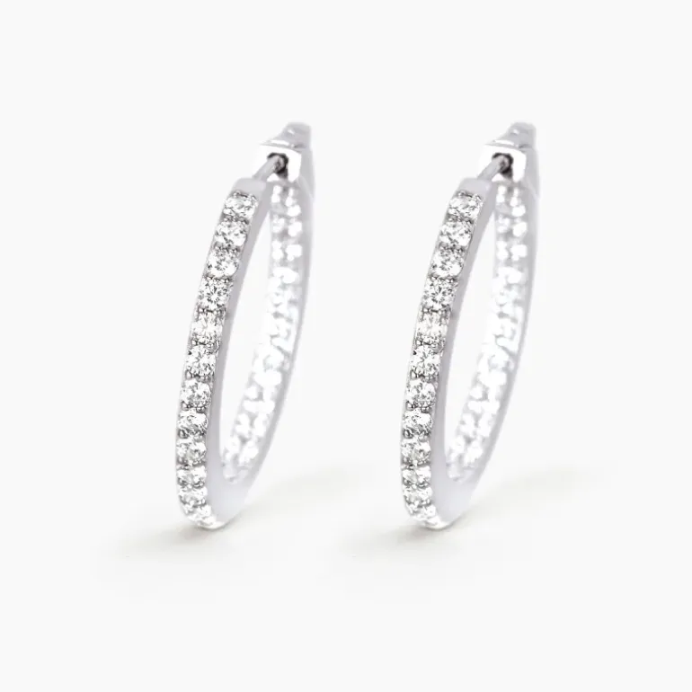 Mabina - Orecchini a cerchio in argento con zirconi.