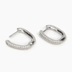 Mabina - Orecchini ovali in argento con pavè