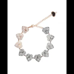 MAMAN ET SOPHIE - BRACCIALE CUORI VITTORIANI BRUNITI E ORO ROSA