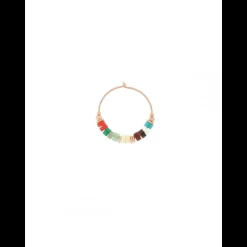 Maman et Sophie - ORECCHINO CERCHIO GRANDE AMERICA PIETRE CHIARE MULTICOLOR