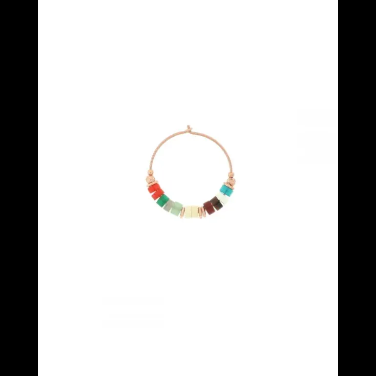 Maman et Sophie - ORECCHINO CERCHIO GRANDE AMERICA PIETRE CHIARE MULTICOLOR