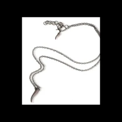 MANO J - COLLANA LINEA CHARMS CON CORNETTO IN TITANIO, 5 DIAMANTI BLACK E CATENA