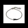 MANO J - BRACCIALE CHARMS CON CORNETTO SMALTATO NERO IN TITANIO, 5 BLACK E CATENA