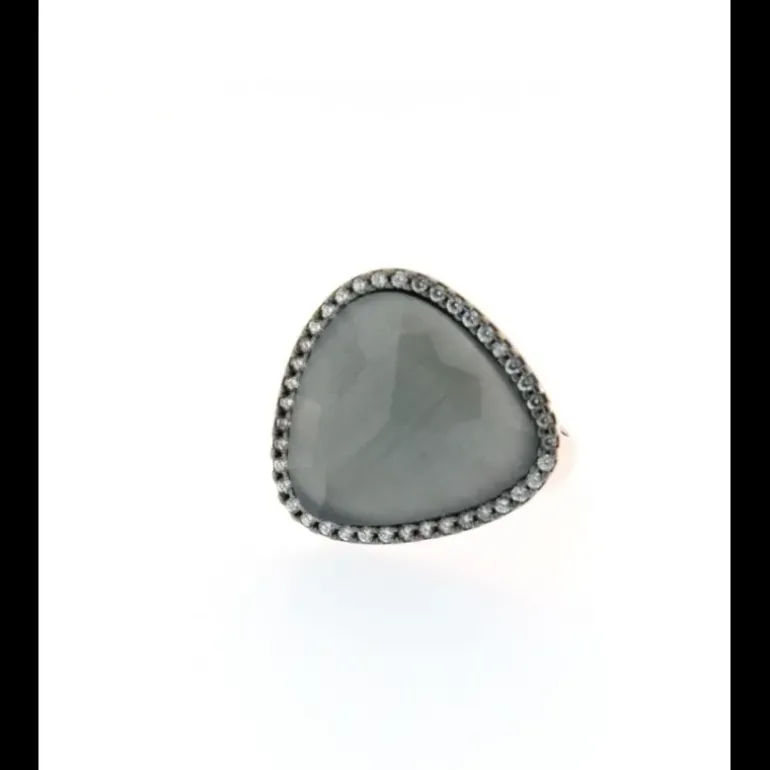 Marcello Pane - Anello Pietra Quarzo e Zirconi Bianchi