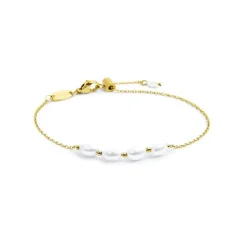 Marlù Bracciale catena cross con perle ovali