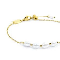 Marlù Bracciale catena cross con perle ovali