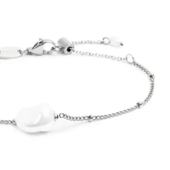 Marlù Bracciale catena grumetta con perla ovale centrale