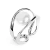 Marlù Anello a doppia fascia con perla