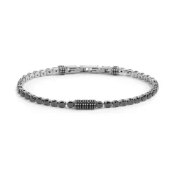 Marlù Bracciale catena tennis con zirconi neri 4mm